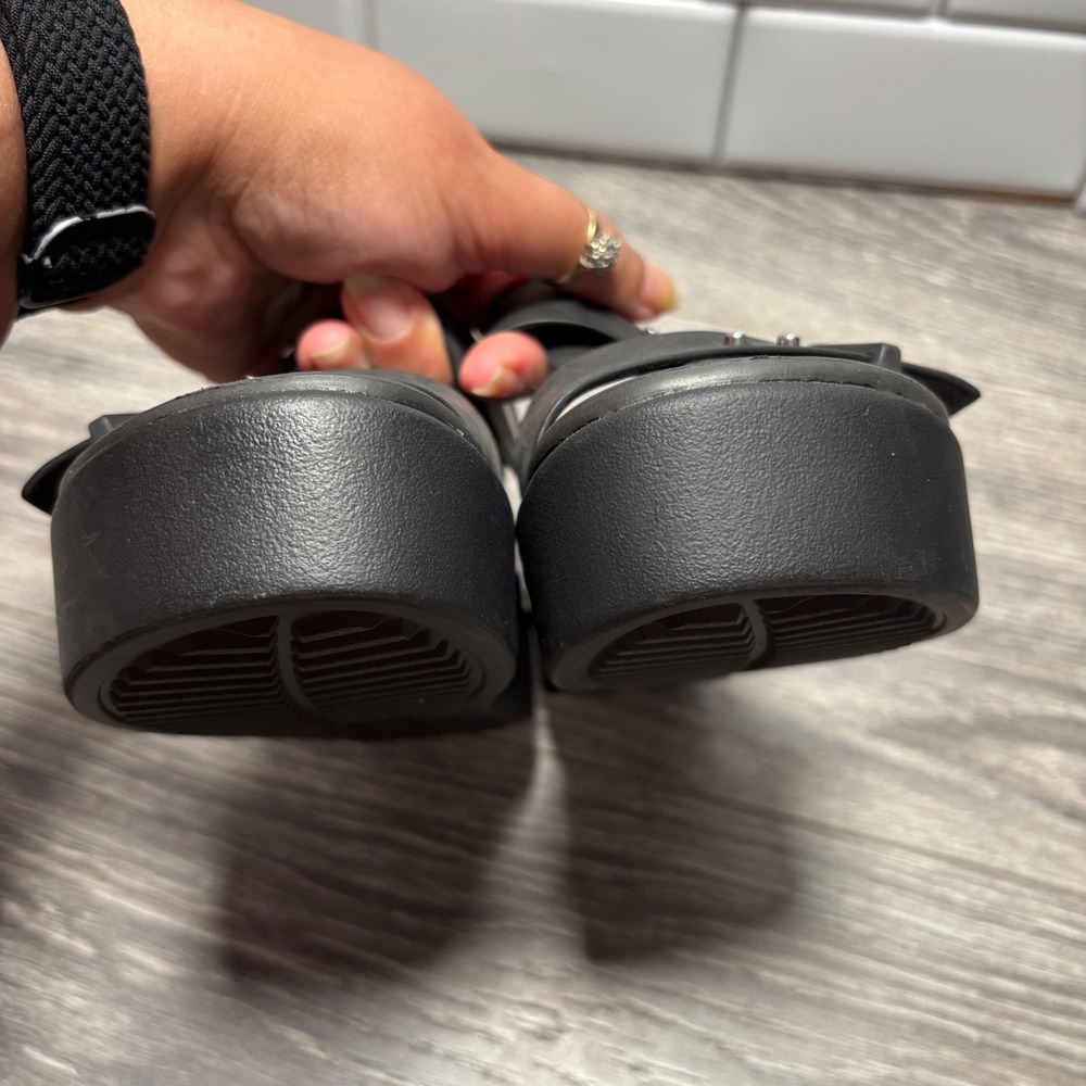 CROCS Black Brooklyn Buckle Wedge Sandal Women's 4‎ - Picture 6 of 12